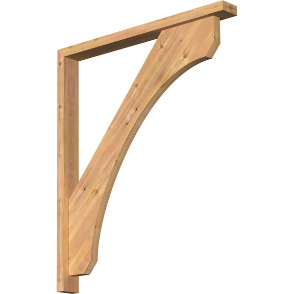 Ekena Millwork Legacy Block Smooth Bracket w/ Offset Brace, Western Red Cedar, 3 1/2"W x 34"D x 40"H BKT0402X34X40LEC05SWR - main
